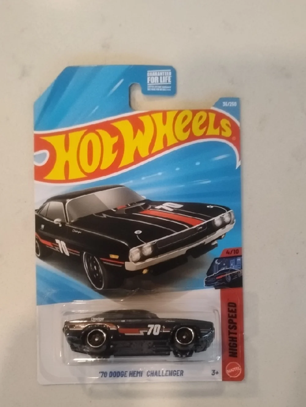 Mattel Hot Wheels '70 Dodge Hemi Challenger - Black with Red Stripes